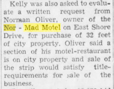 Nor-Mad Motel - Nov 1972 Mention Of Property Sale (newer photo)